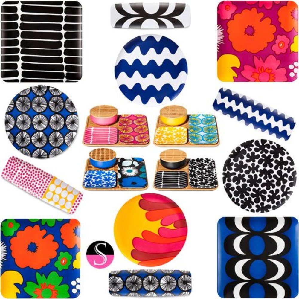 MARIMEKKO for Target NEW Melamine Tray Large Rectangular Blue/Black/White RARE - Picture 2 of 6